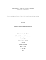 Objective and Subjective Elements of Faith in John Henry Newman and Joseph Ratzinger.
