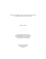 THE RELATIONSHIP BETWEEN SCRIPTURE AND TRADITION ACCORDING TO THE COUNCIL OF TRENT