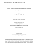 Domestic Assault by Strangulation and Recantation of Victims in the Criminal Court System