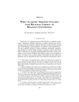 When Academic Freedom Collides with Religious Liberty of Religious Universities