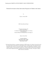 Parental Involvement in Early Intervention Programs for Children with Autism
