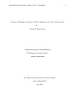 Perception of Bullying Among Faculty Members: Implications for African American Males
