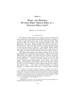 Mary and Martha: Putting First Things First in a College Education