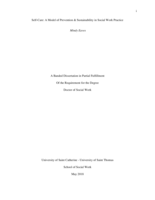 Self-Care: A Model of Prevention & Sustainability in Social Work Practice