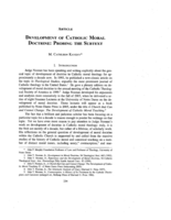 Development of Catholic Moral Doctrine: Probing the Subtext