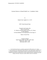 Systemic Barriers to Mental Health Care: A Qualitative Study