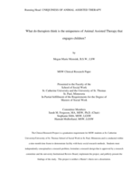 What do Therapists Think is the Uniqueness of Animal Assisted Therapy that Engages Children?