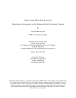 “I haven’t been able to do it on my own:” Experiences of teen parents on the Minnesota Family Investment Program