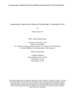 Incorporating Caregivers into Adolescent Psychotherapy: A Systematic Review