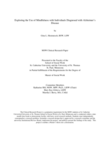 Exploring the Use of Mindfulness with Individuals Diagnosed with Alzheimer's Disease