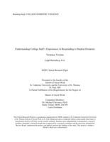 Understanding College Staff's Experiences in Responding to Student Domestic Violence Victims