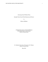 Advancing Social Welfare Policy through Critical Social Work Education and Practice