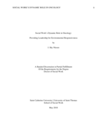 Social Work’s Dynamic Role in Oncology: Providing Leadership for Environmental Responsiveness