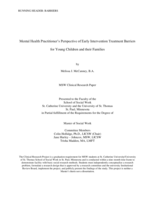 Mental Health Practitioner’s Perspective of Early Intervention Treatment Barriers for Young Children and their Families