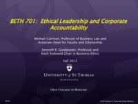 BETH 701: Ethical Leadership and Corporate Accountability