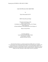 Later Life Divorce & the Adult Child