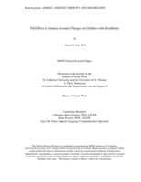 The Effect of Animal-Assisted Therapy on Children with Disabilities