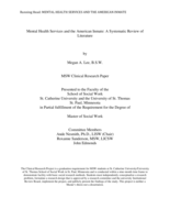 Mental Health Services and the American Inmate: A Systematic Review of Literature