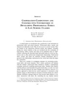 Cooperation-Competition and Constructive Controversy in Developing Professional Ethics in Law School Classes