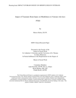 Impact of Traumatic Brain Injury on Mindfulness in Veterans who have PTSD