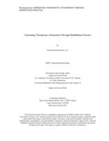 Generating Therapeutic Attunement Through Mindfulness Practice