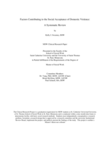 Factors Contributing to the Social Acceptance of Domestic Violence: A Systematic Review