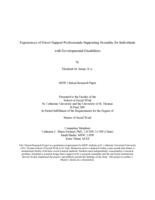 Experiences of Direct Support Professionals Supporting Sexuality for Individuals with Developmental Disabilities