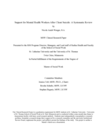 Support for Mental Health Workers After Client Suicide: A Systematic Review
