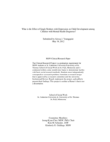 What is the Effect of Single Mothers with Depression on Child Development among Children with Mental Health Diagnoses?