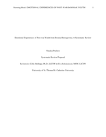 Emotional Experiences of Post-war Youth from Bosnia-Herzegovina, A Systematic Review