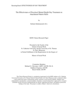 The Effectiveness of Preschool Mental Health Day Treatment on Attachment Pattern Skills