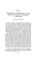 John Noonan on Marriage and the Family: Continuity and Change in Doctrine