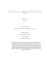 Reactions and Coping Strategies Utilized by Social Workers Following Client Suicidal Behavior