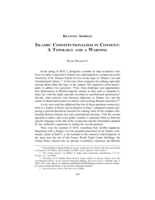 Islamic Constitutionalism in Context: A Typology and a Warning
