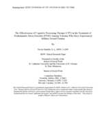 The Effectiveness of Cognitive Processing Therapy (CPT) in the Treatment of Posttraumatic Stress Disorder (PTSD) Among Veterans Who Have Experienced Military Sexual Trauma