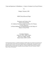 Value and Importance of Mindfulness:  A Study of Graduate Level Social Workers