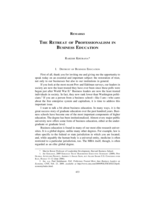 The Retreat of Professionalism in Business Education