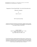 Engagement of Latino Mental Health: Voices from Professionals in the Minnesota Community