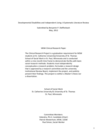 Developmental Disabilities and Independent Living:  A Systematic Literature Review