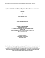 Psycho-Social Variables Contributing to Disparities of Hmong Students in Postsecondary Education