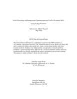 Social Networking and Interpersonal Communication and Conflict Resolution Skills among College Freshmen