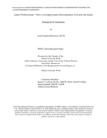 Latino Professionals' Views on Employment Discrimination Towards the Latino Immigrant Community