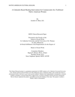 A Culturally Based Healing Intervention for Commercially Sex Trafficked Native American Women
