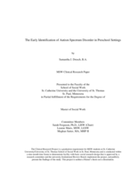 The Early Identification of Autism Spectrum Disorder in Preschool Settings