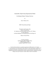 Sustainable, Empowering Organizational Model for Intimate Partner Violence Services