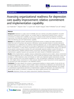 Assessing Organizational Readiness for Depression Care Quality Improvement: Relative Commitment and Implementation Capability
