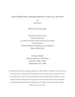 Grieving Mental Illness: Individual Experiences of Grief, Loss, and Growth