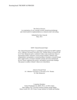 The Body as Process:  An Examination of Core Concepts in Body-Oriented Psychotherapy and a Brief Model for Implementation in a Clinical Social Work Setting
