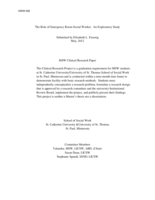 The Role of Emergency Room Social Worker:  An Exploratory Study