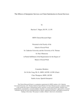 The Effects of Interpreter Services on Client Satisfaction in Social Services